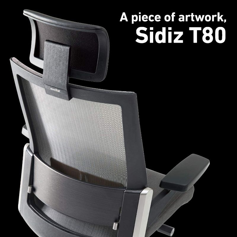SIDIZ T80 Customizable Comfort Ergonomic Office Computer Gaming Desk Chair, Dark Grey, w/ Lumbar Support, Memory Foam Seat, & 3D Adjustable Armrests