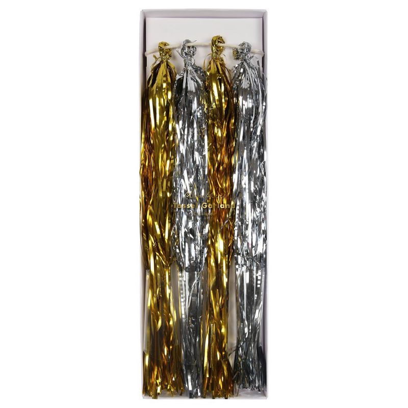 Meri Meri   Gold & Silver Tassel Banner   Party Decorations and Accessories - 10.5'