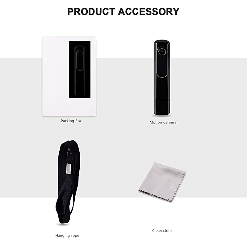 Mini Body Camera with USB Port  Body Spy Cam HD 1080P Wireless Portable Hidden Spy Pen Body Cameras Wearable Video Recorder with Body Camera for Home/Office