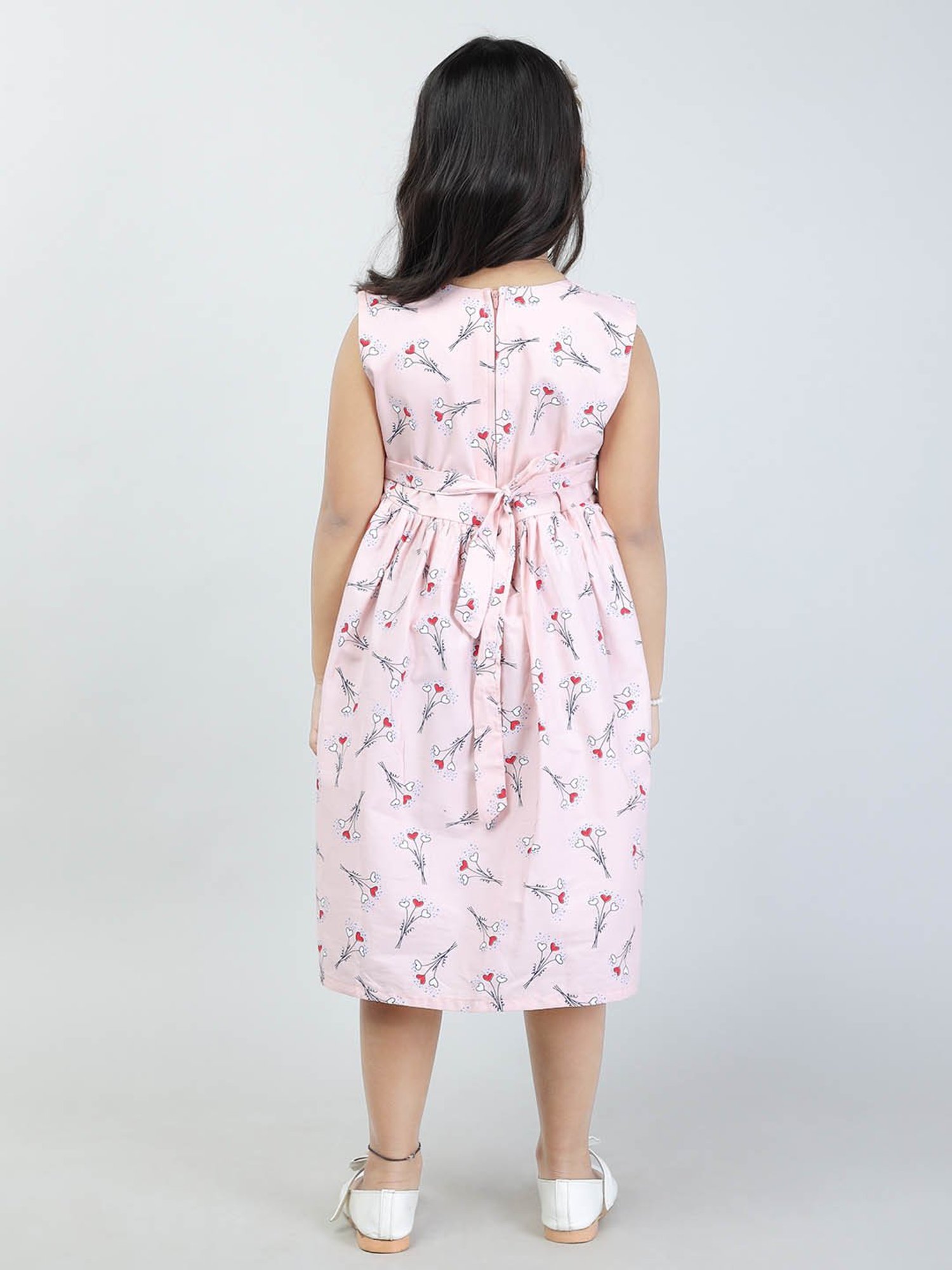 Todd N Teen Kids Light Pink Printed Frock