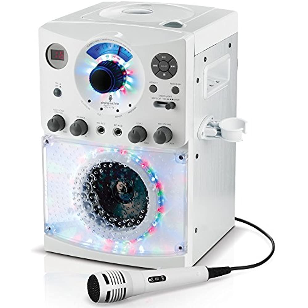 The Singing Machine(R) Sml385btw Bluetooth(R) Karaoke System With Led Disco Lights & Microphone (White)  15.80In. X 11.1