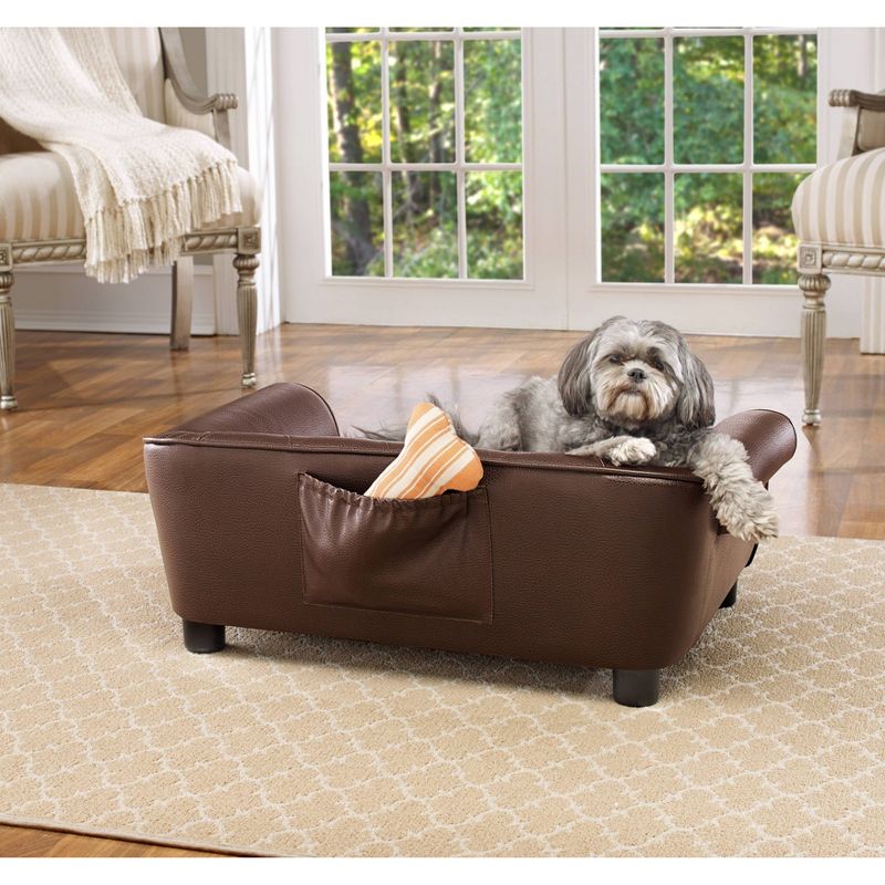 Enchanted Home Pet Brisbane Tufted Pet Sofa - Brown