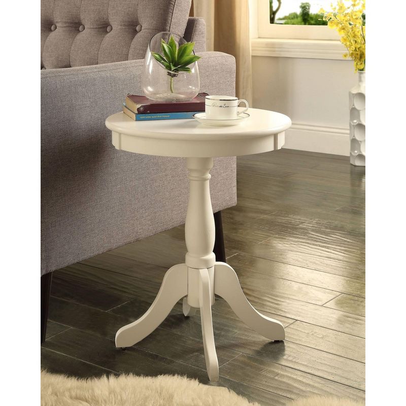 Alger 18" Wide White Round Pedestal Wood Side Table