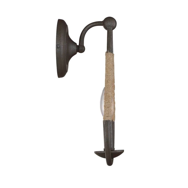 Wall Lights Sconce Rusty Nail with Rope Accents - Aurora Lighting