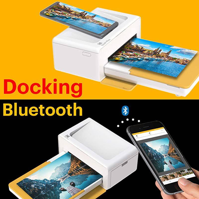 Dock Plus 4x6 Instant Photo Printer &ndash; Bluetooth Portable Photo Printer Full Color Printing &ndash; Mobile App Compatible with iOS and Android &ndash; Convenient and Practical - 80 Sheet Bundle