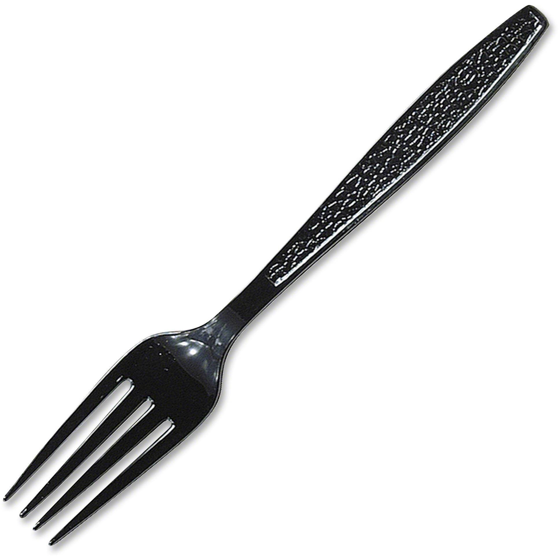 SOLO Cup Company GDR5FK Guildware Heavyweight Plastic Forks, Black, 1000/Carton, 1 Carton