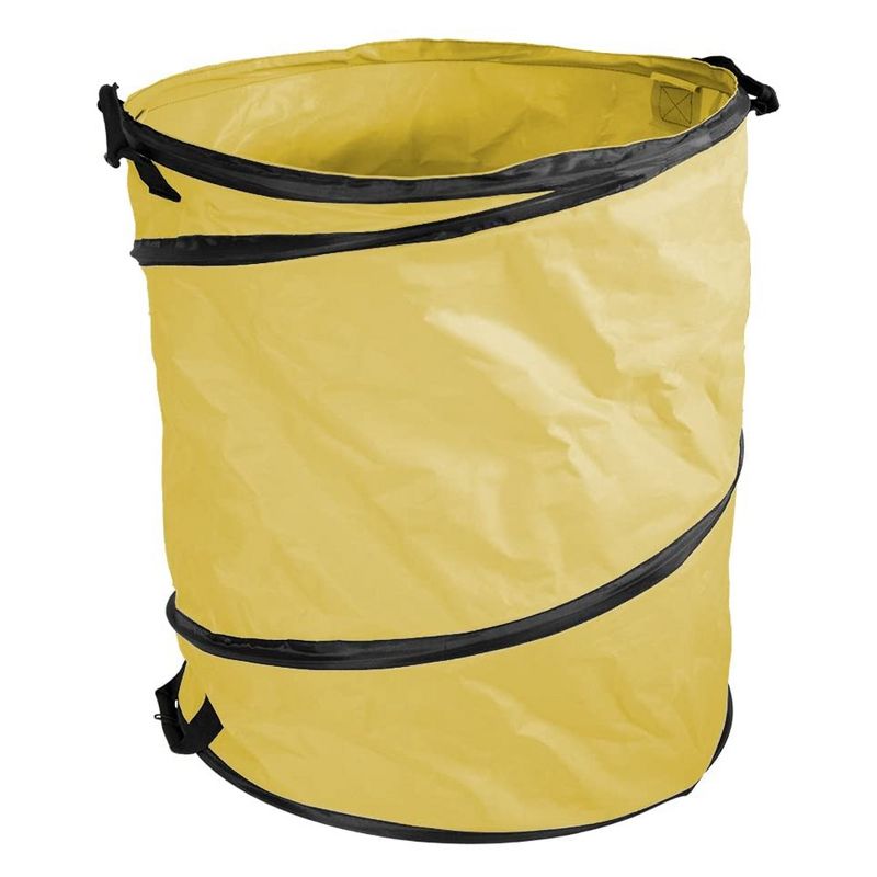 Amazing Rake PD-3792 Collapsible 40 Gallon Garden Yard Work Pop Up Bag with 3 Carry Handles, for Storage or Cleanup, Yellow