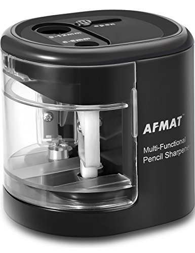 Large Pencil Sharpener, Pencil Sharpener Large Hole for Kids, Small Electric Colored Pencil Sharpeners for Artists, 2 Holes, USB/Battery Operated for 6-12mm No.2 Pencils, Eyebrow Pencils, Soft Pencils