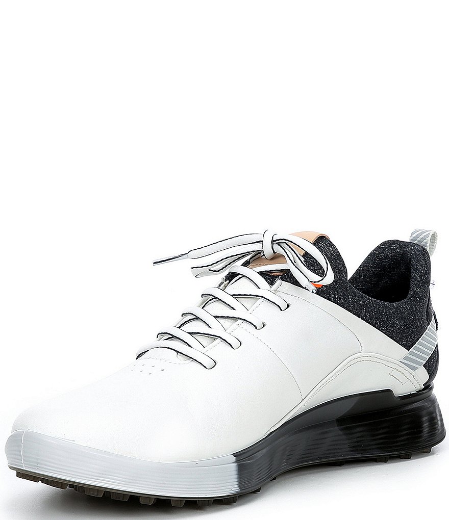 ECCO Men's S-Three Spikeless Waterproof Lace-Up Golf Shoes