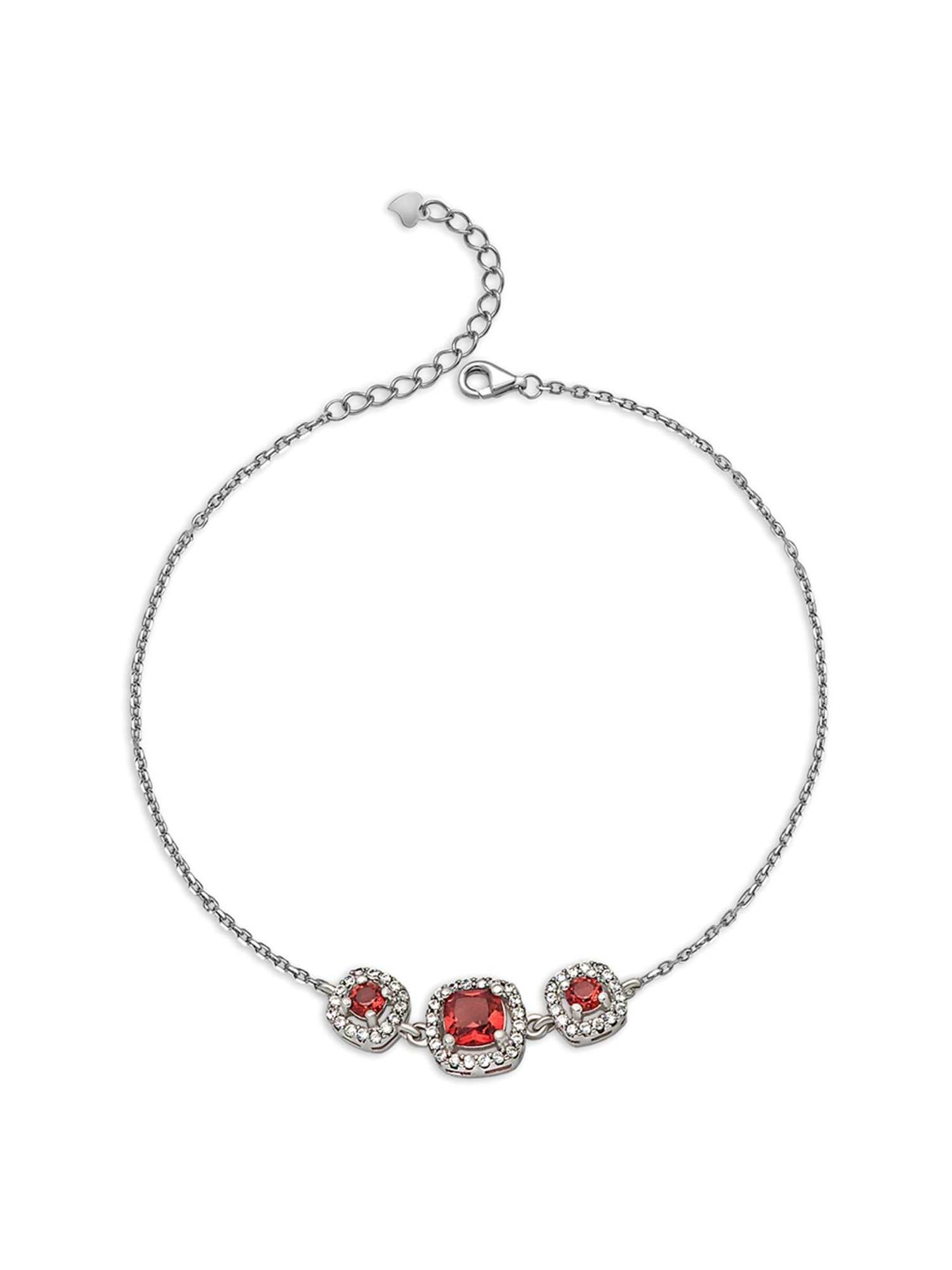 Silberry 92.5 Sterling Silver Red Royalty Bracelet