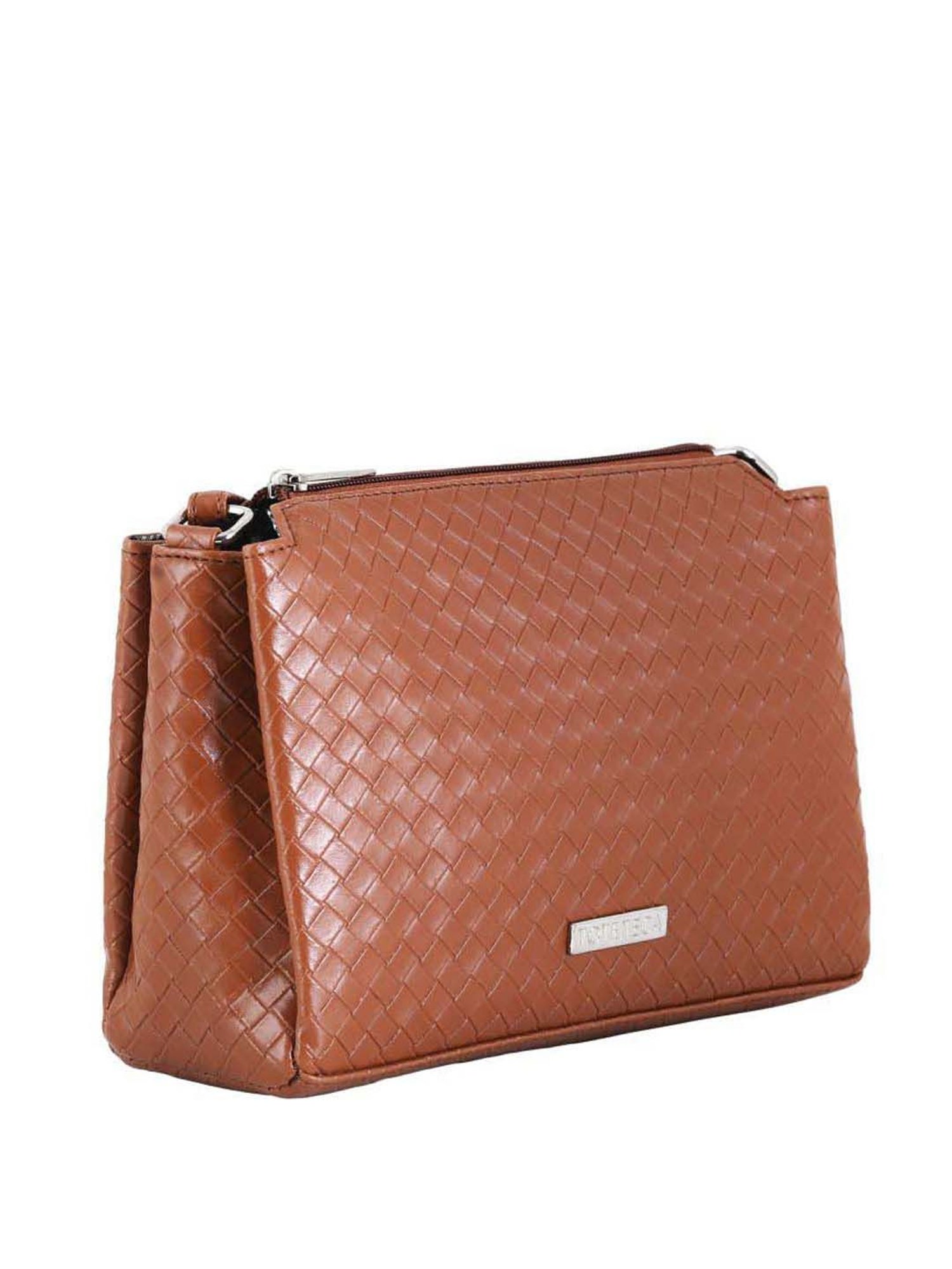 Toteteca Tan Textured Medium Sling Handbag