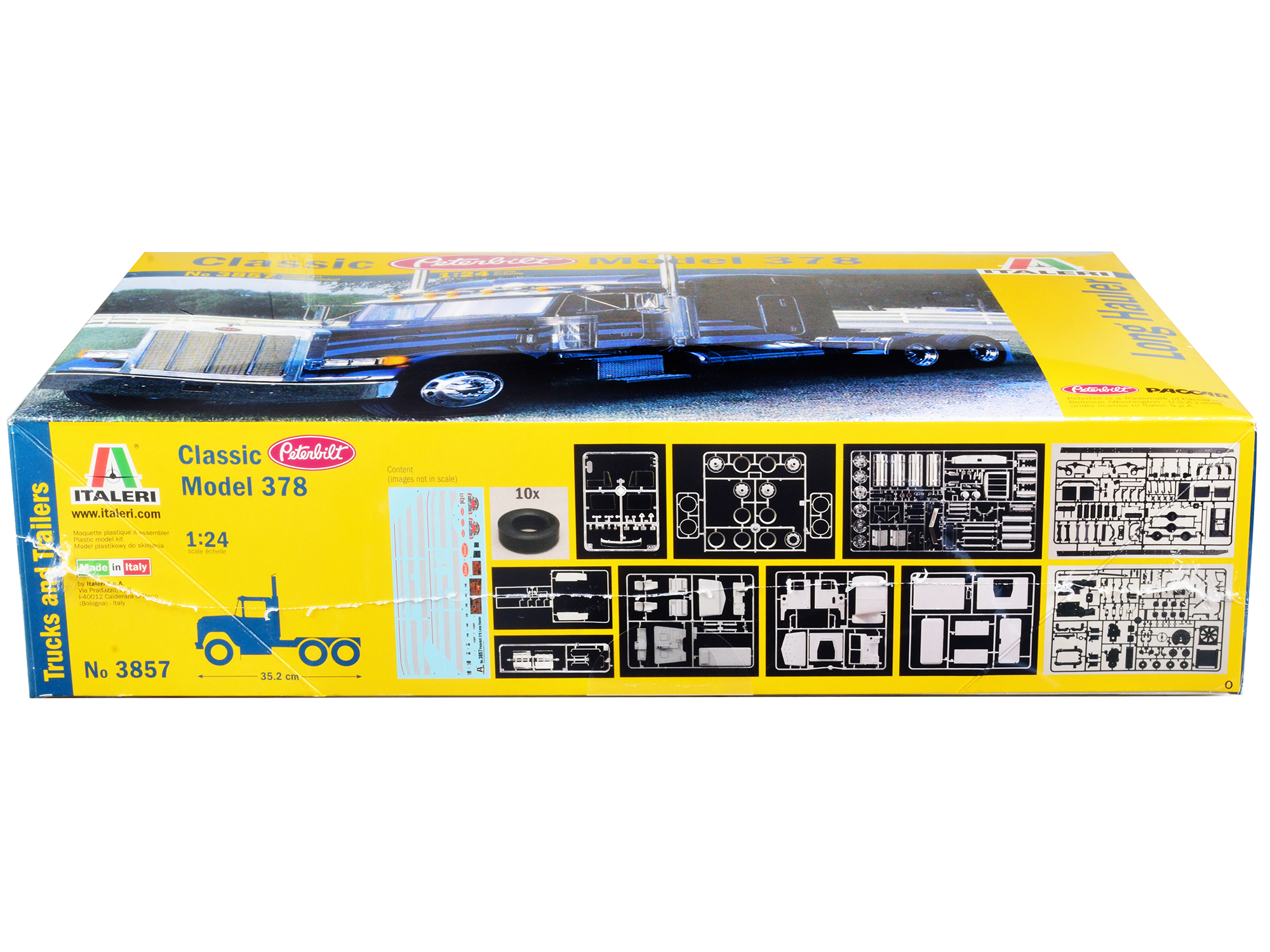 Skill 4 Model Kit Peterbilt 378 Long Hauler Truck Tractor 1/24 Scale Model by Italeri