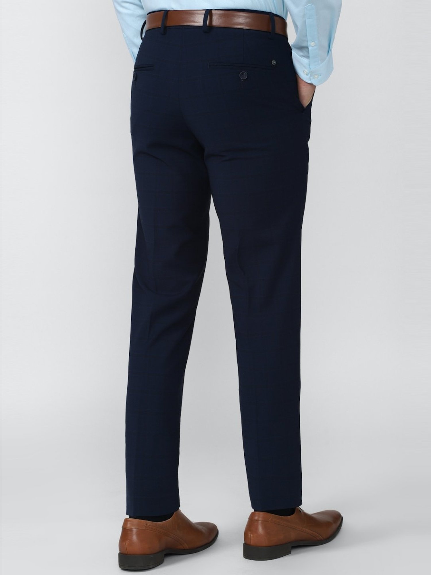 Peter England Elite Navy Slim Fit Trousers