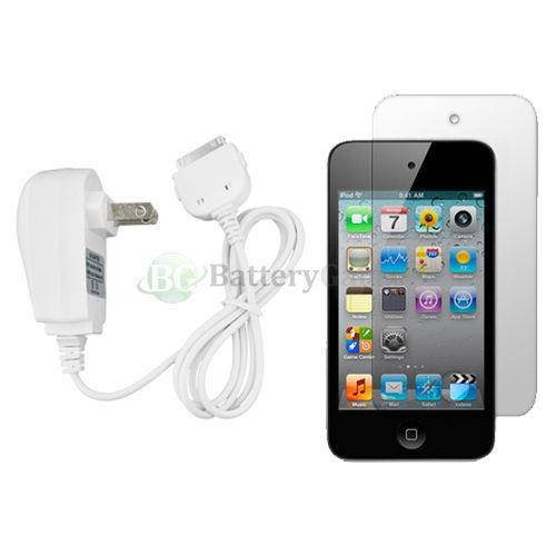 Wall Charger+LCD Screen Protector for Apple iPod Touch iTouch 4 4th GEN 100+SOLD
