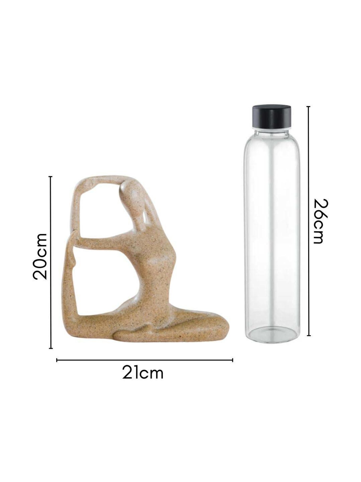 Nestasia Premium Quality Resin Made Cream Smooth Finish Yoga Showpiece For Home Decoration 8.26"