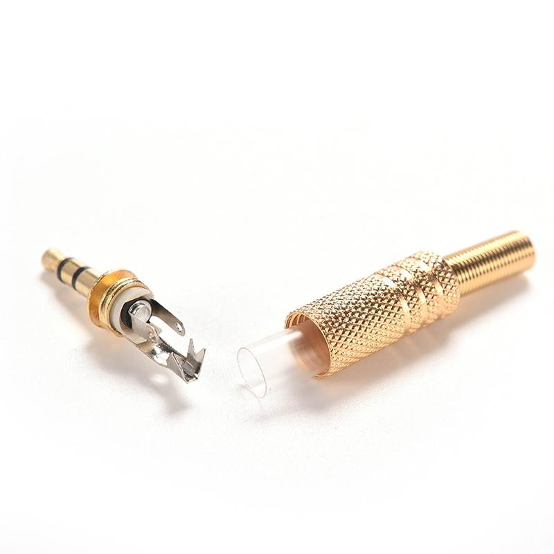 2pcs 3.5mm Stereo Audio Jack Plug Mini 1/8Inch Jack Plug Headphone Male Plug Coax Cable Audio Adapter Connecter Soldering