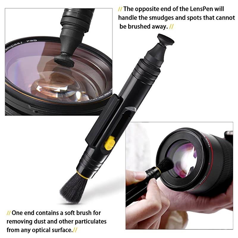 Professional Deluxe DSLR Camera Cleaning Kit with10 APS-C Cleaning Swabs, Sensor Cleaning Fluid, Rocket Air Blower, Lens Cleaning Pen, Soft Brush, 2X Small & 2X Large Microfiber Cloths