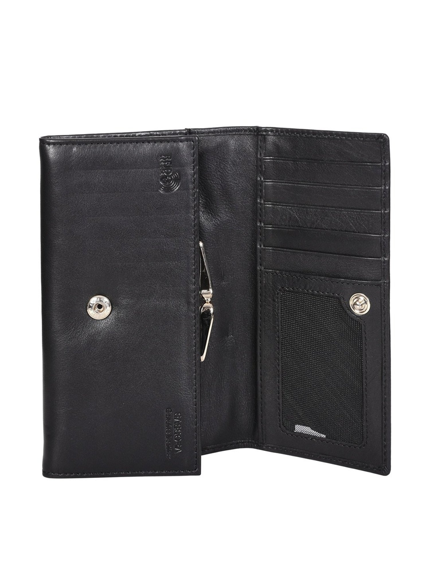 SASSORA Black Solid Rfid Wallet for Women