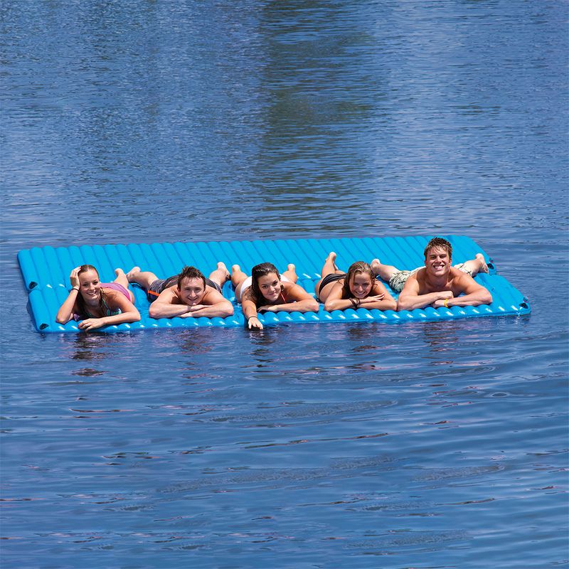 Airhead AHGP-6 Gang Plank Inflatable Island Water Floating Mat Platform, Blue