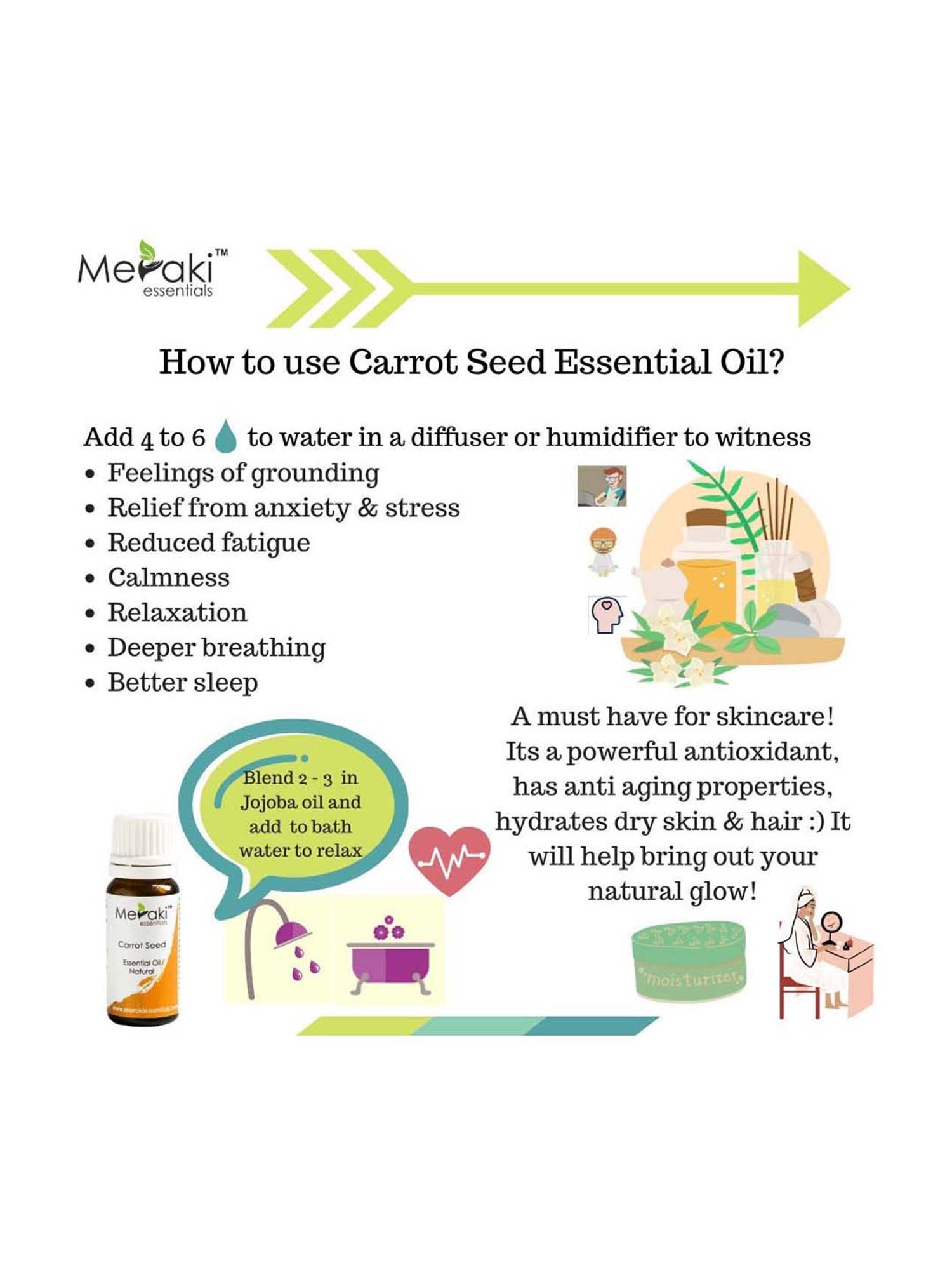 Meraki Essentials Carrot Seed Essential Oil - 10 ml