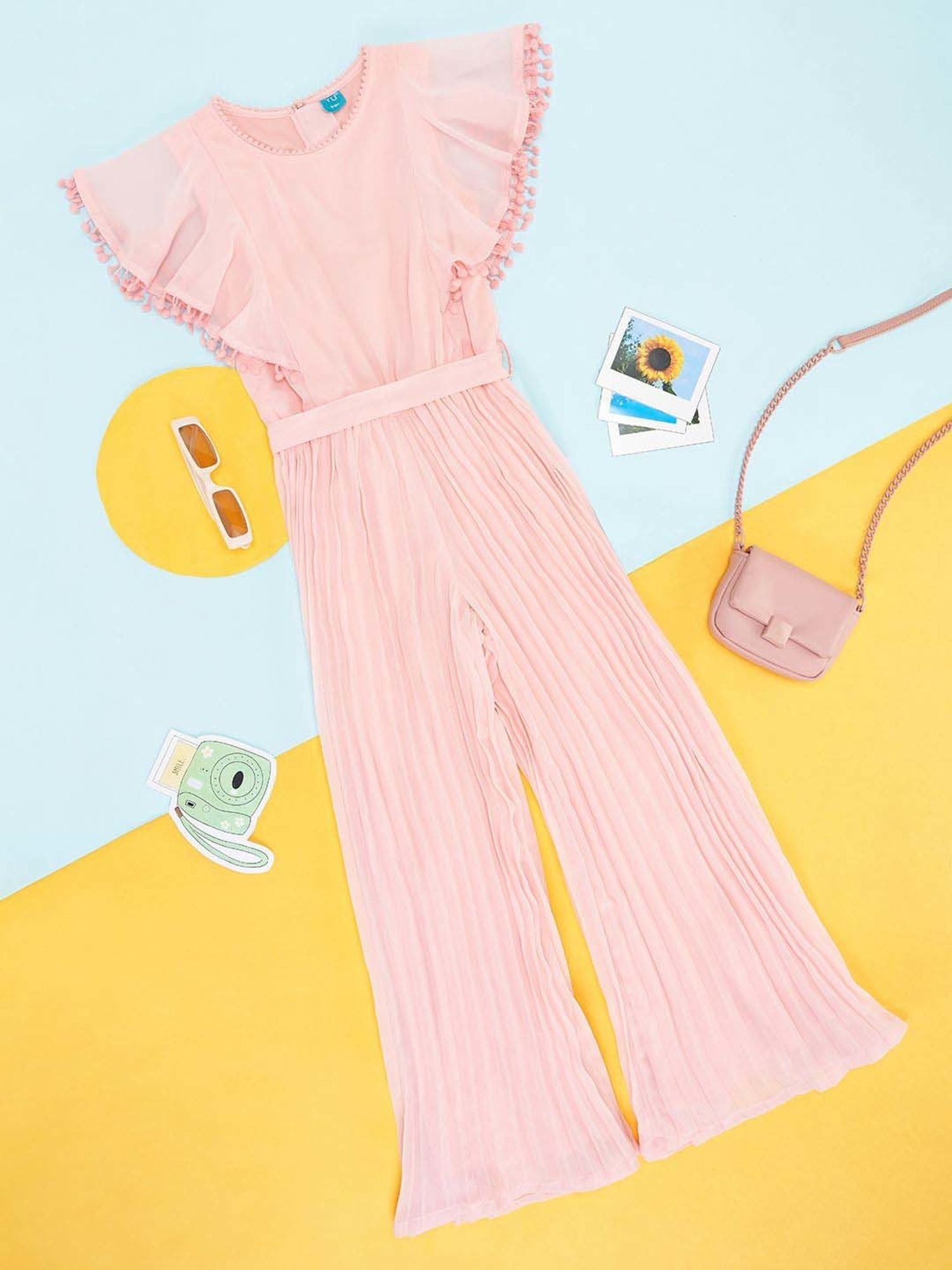 Stylestone Kids Red Printed Jumpsuit