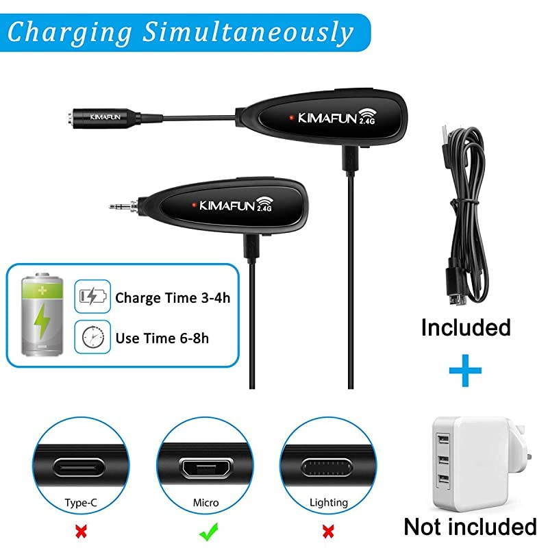 Wireless Microphone System  24G Wireless Headset and Lavalier Lapel Microphones For iPhone Android Phone Laptop and Speaker designed for Teaching Recording Vlog Broadcast G1023