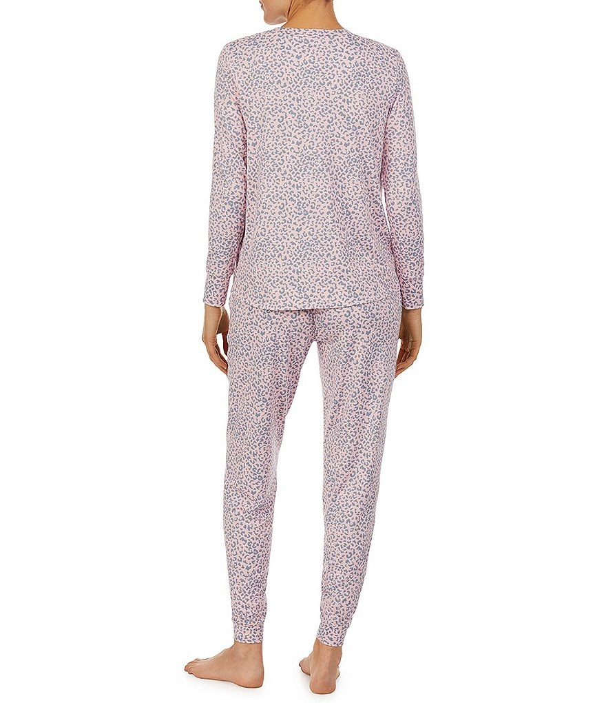 Jane & Bleecker New York Animal Print Cozy Jersey Knit Coordinating Pajama Set