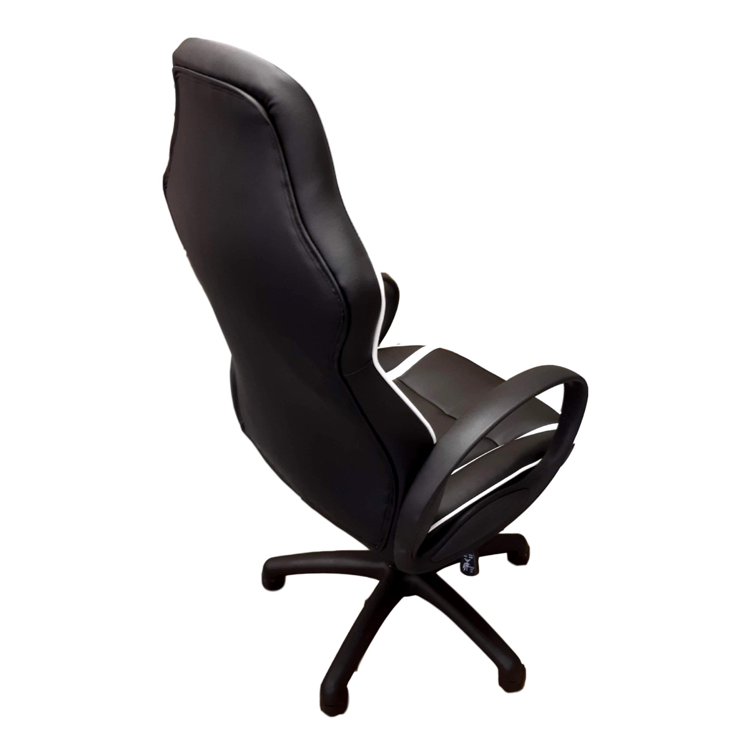 ViscoLogic Infinity Ergonomic Gaming Racing Height Adjustable Swivel Home Office Computer Desk Chair (White & Black)