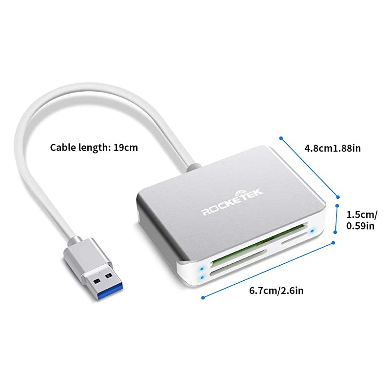 SD Card Reader  USB 30 MultiCard Reader CF SD M2 TF Micro SD Card 5 in 1 Memory Card Adapter Reader and Writer 5Gbps for Mac OSWindows Linux