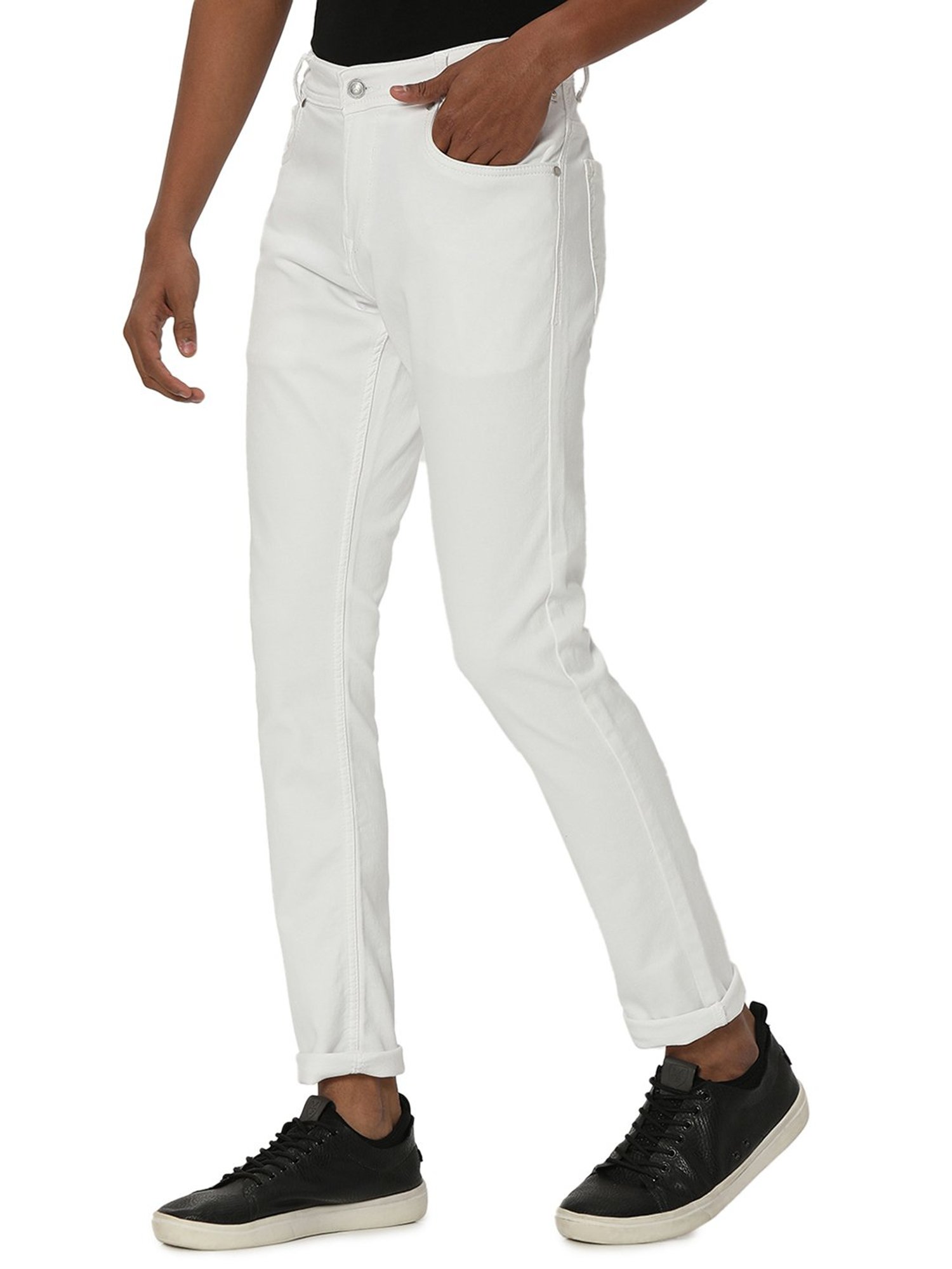 Mufti White Skinny Fit Lightly Washed Jeans