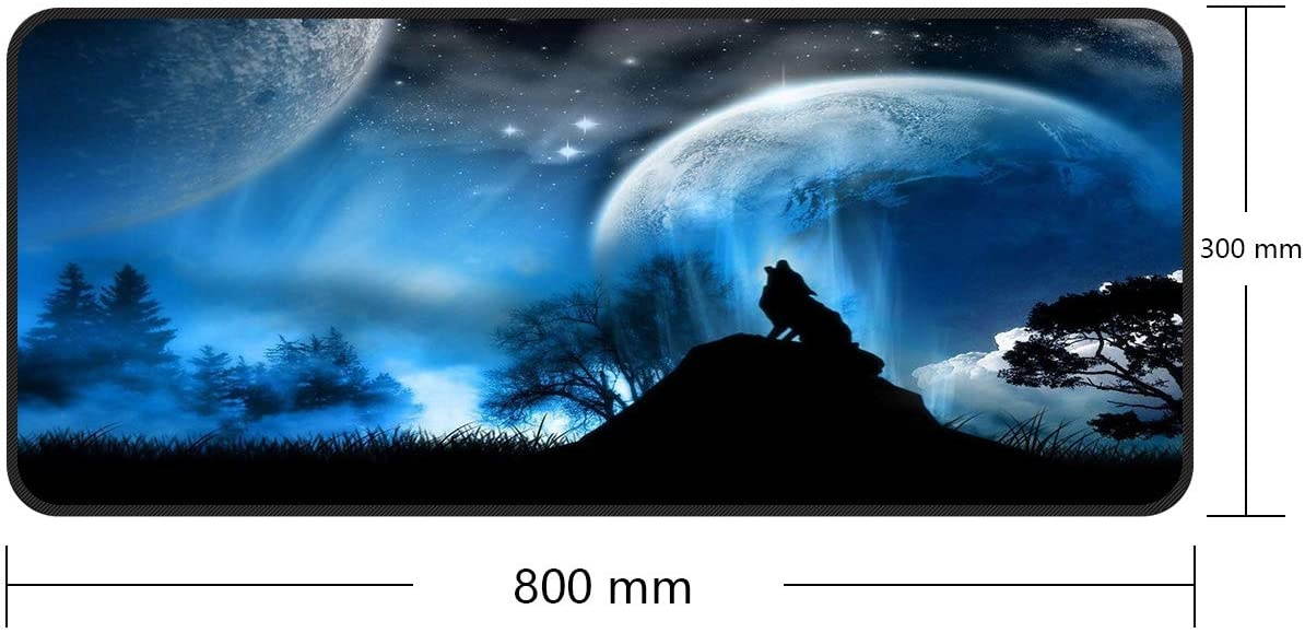 Large Gaming Mouse Pad with Nonslip Base|Extended XXL Size, Heavy|Thick, Comfy, Waterproof & Foldable Mat for Desktop, Laptop, Keyboard, Consoles & More|Enjoy Precise (Wolf 3pcs)