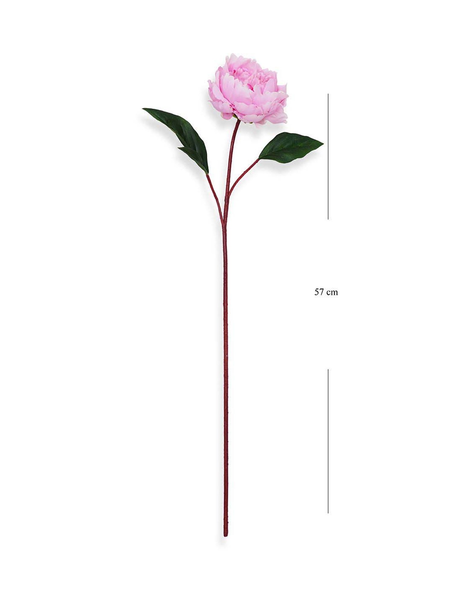 Pure Home and Living Light Pink Plastic Artificial Peony Flower Stem