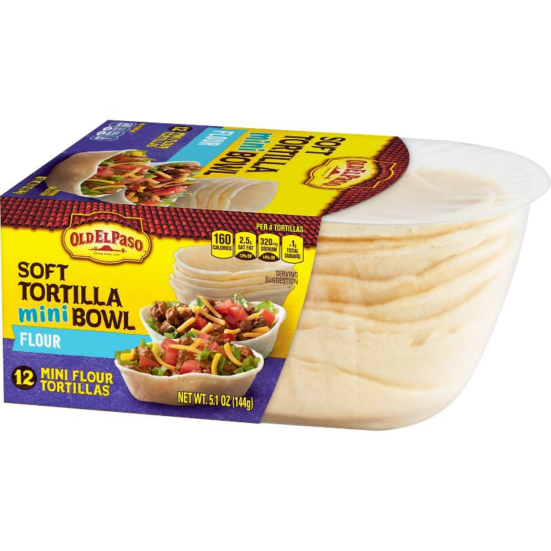 Old El Paso Soft Flour Tortilla Mini Bowls - 5.1oz/12ct