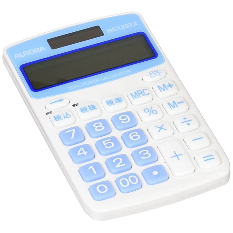 HC120TX-B Aurora Japan Handy Calculator 12 Digits Display Blue