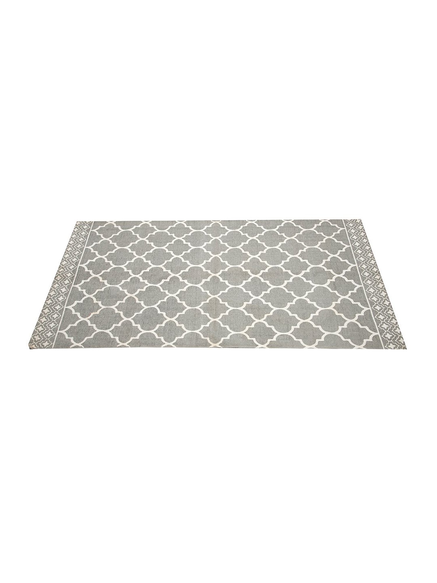 SWHF Grey Cotton Printed Floor Rug - Extra Large