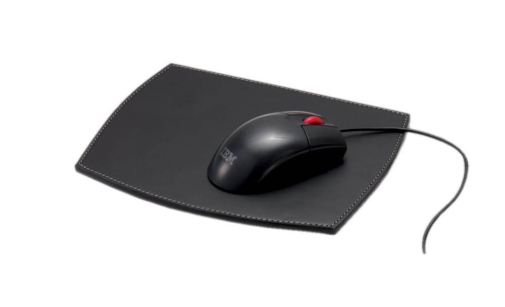 A1214 9 1/2 x 8 Mouse Pad Rustic Black Leather