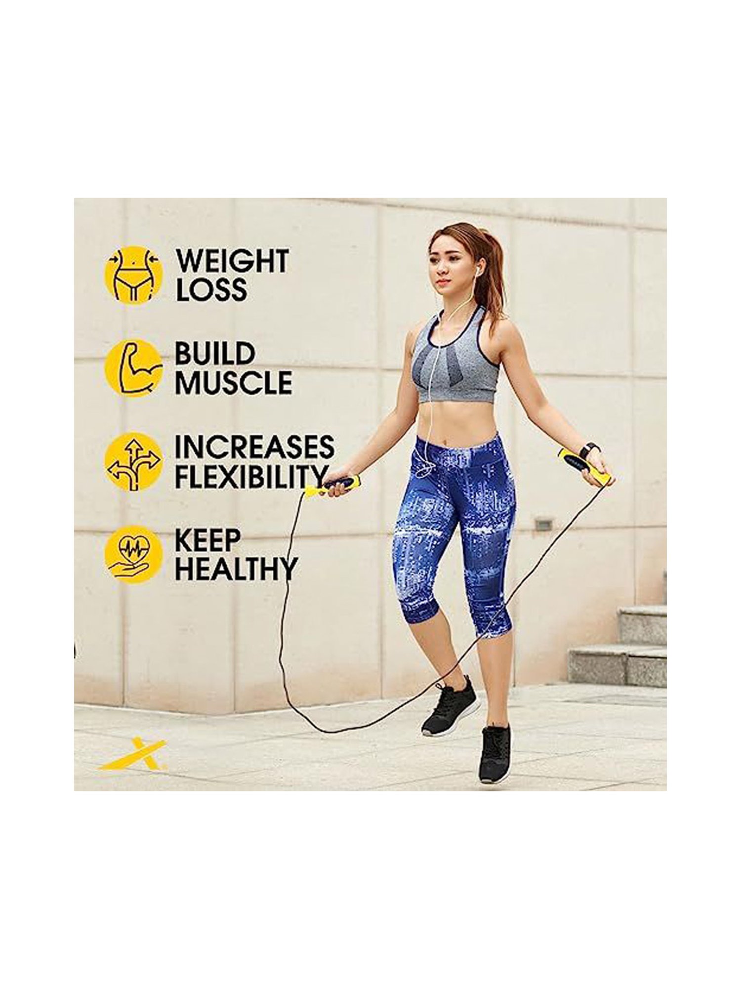 Vector X IR-97132 Skipping Rope (Yellow) Size - 300cm