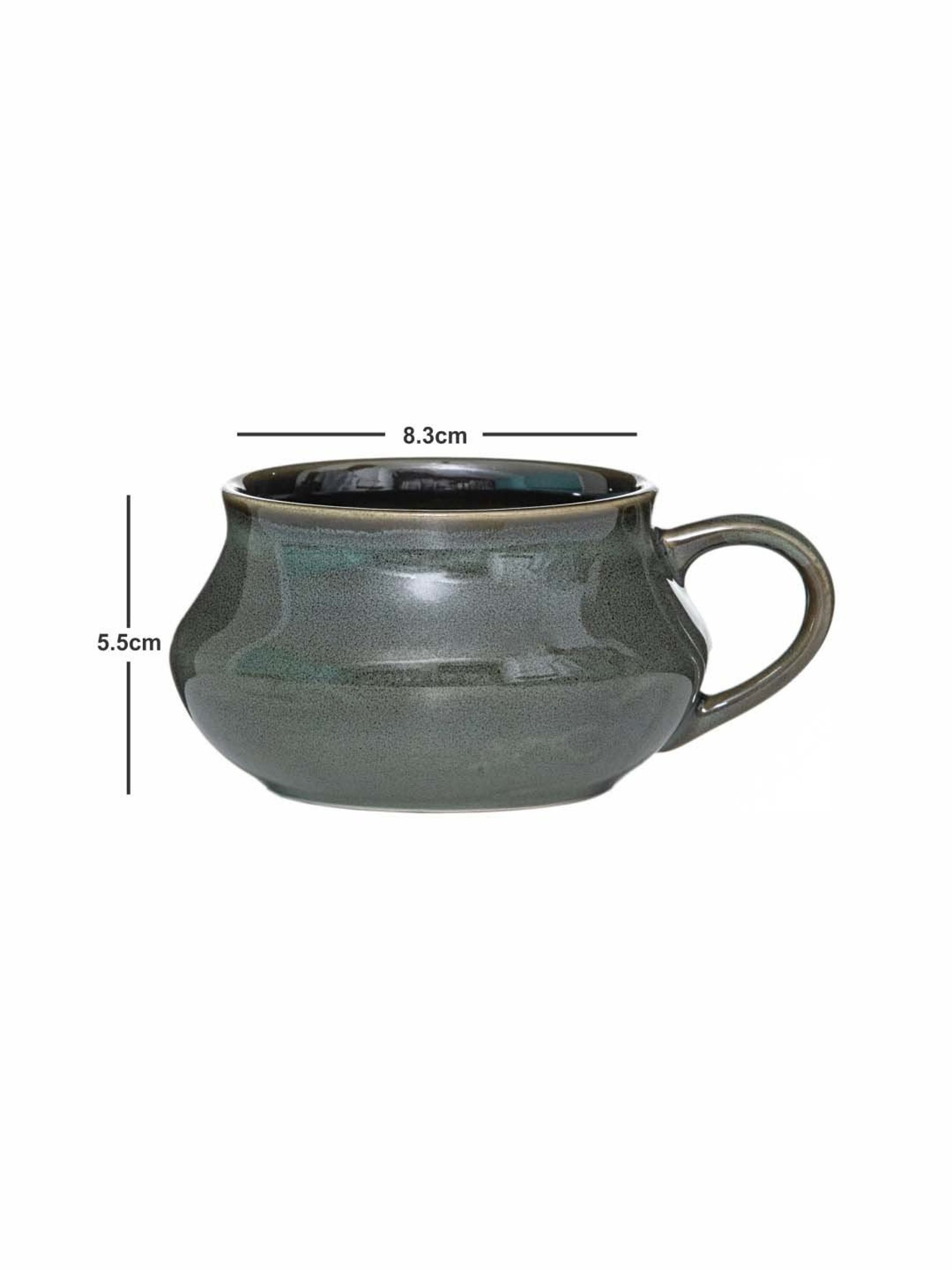 Goodhomes Green Ceramic Soup Cup (0.24 L) - Set of 4