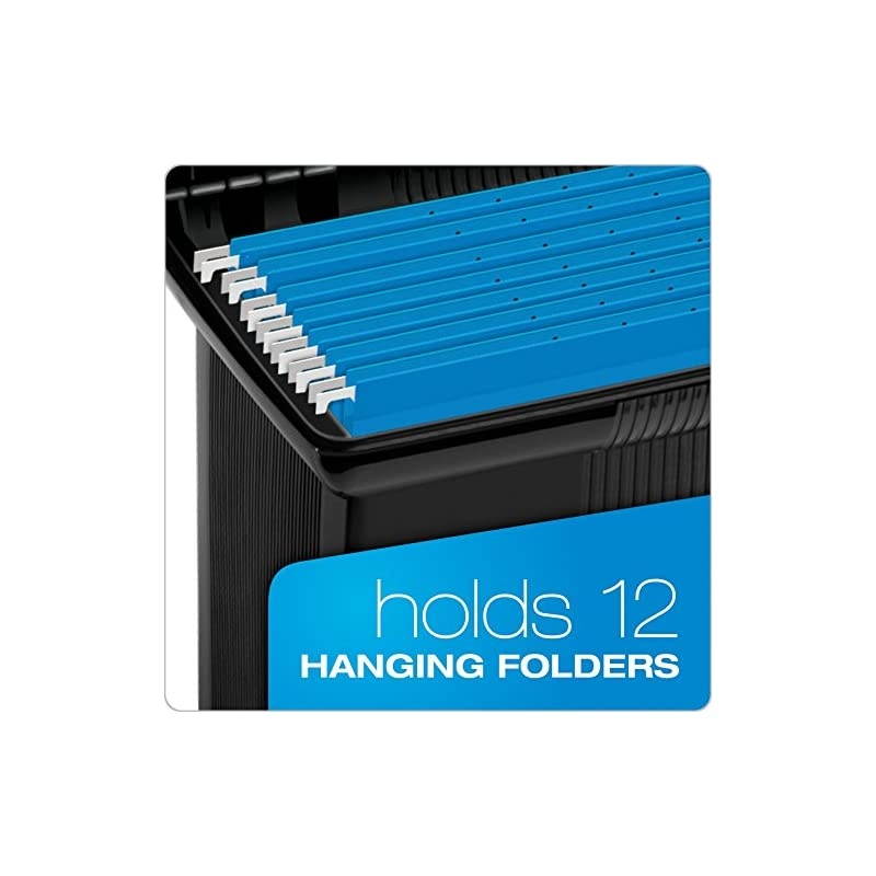 Portable File Box, Black, 11" H x 14" W x 6-1/2" D (41732)