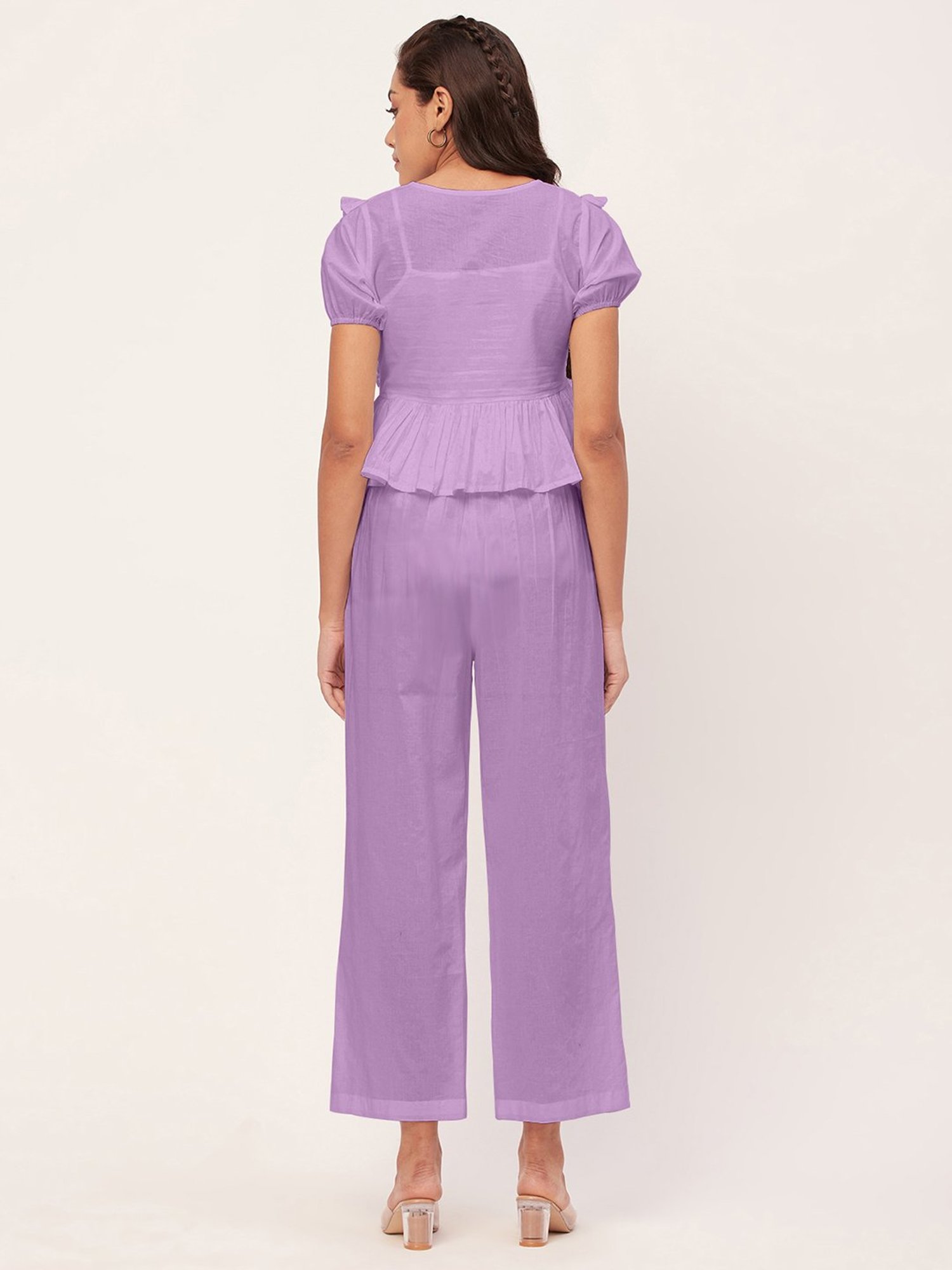 Moomaya Lavender Cotton Regular Fit Co-ord Set