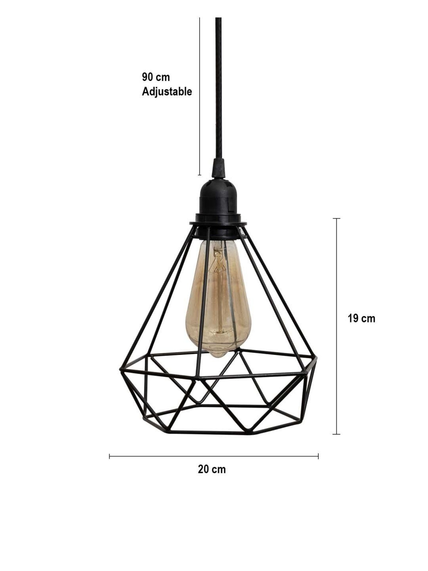 Homesake Fixture Farmhouse Black Metal Cage Lampshade Hanging Pendant Light (Bulb not included)