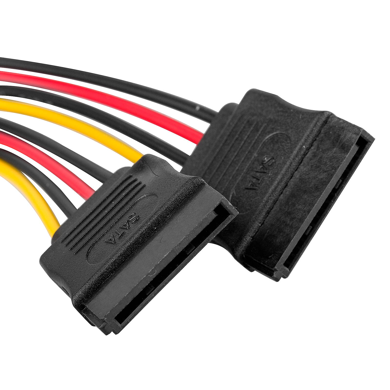 SATA Power Splitter Cable 15 Pin Male to Dual Female Hard Drive DC Wire