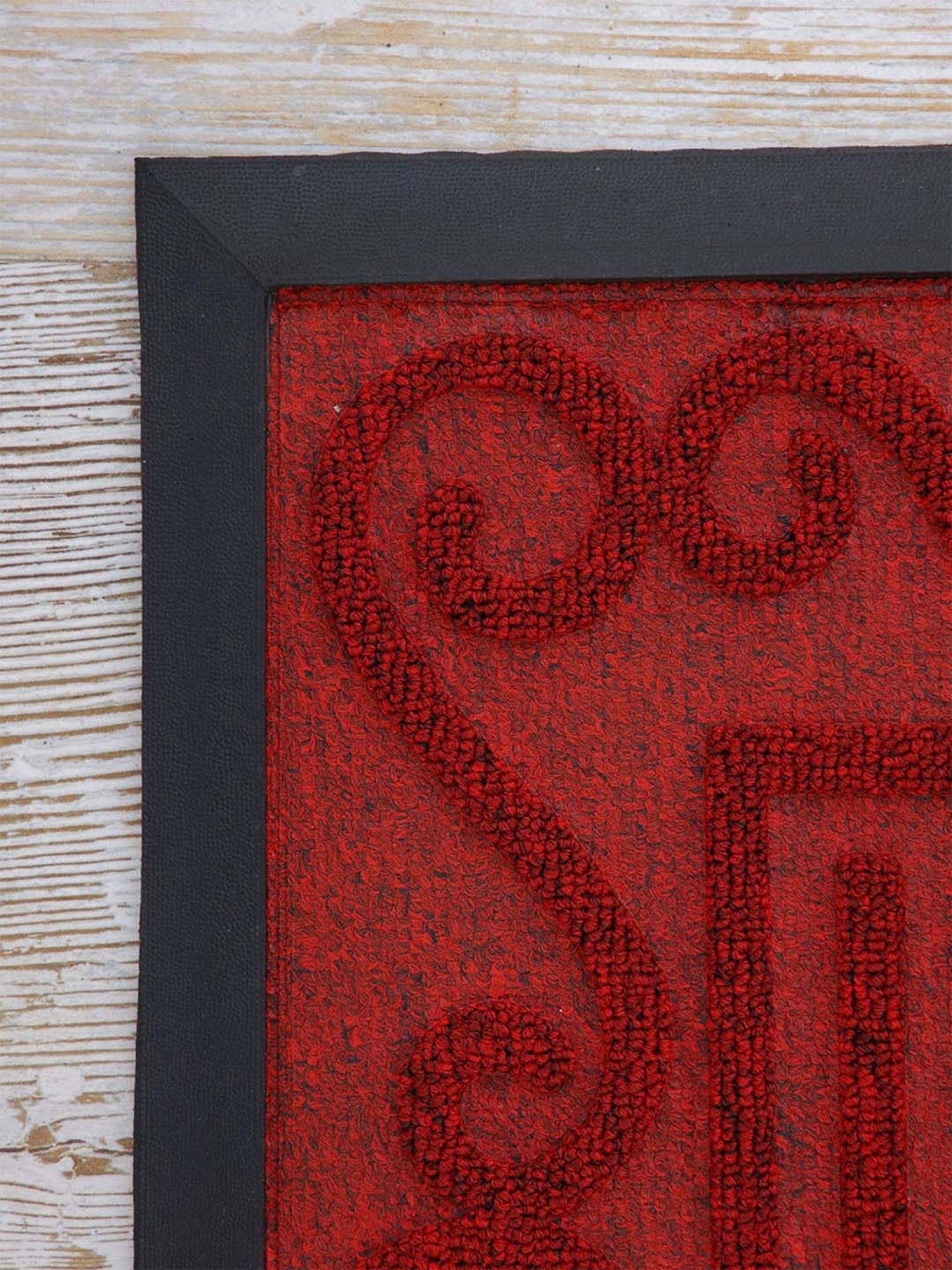 Ariana Maroon Microfibre Single Happy Feet Outdoor Door Mat - Set of 1