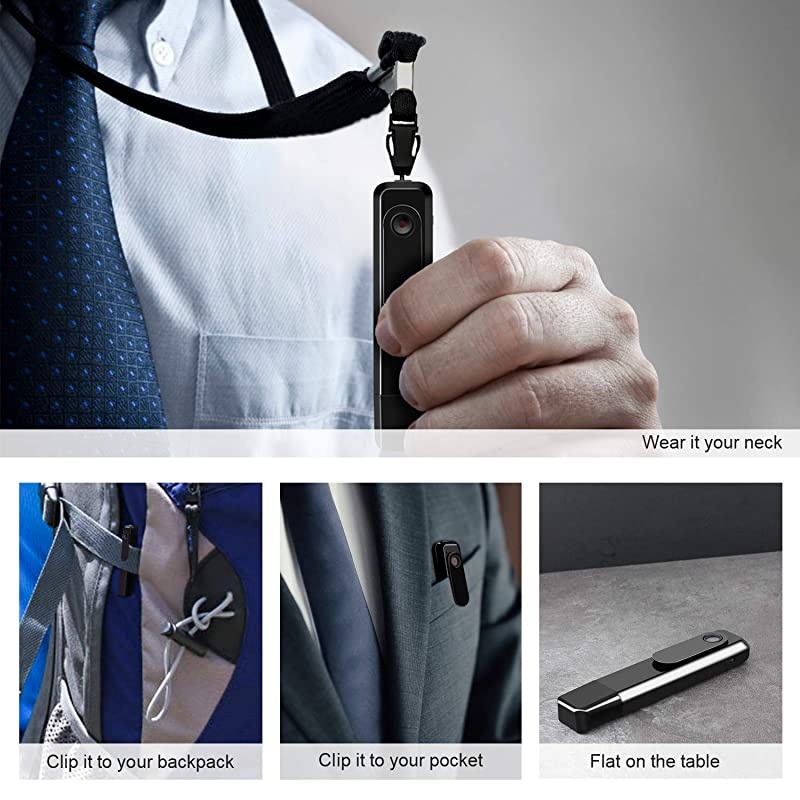 Mini Body Camera with USB Port  Body Spy Cam HD 1080P Wireless Portable Hidden Spy Pen Body Cameras Wearable Video Recorder with Body Camera for Home/Office