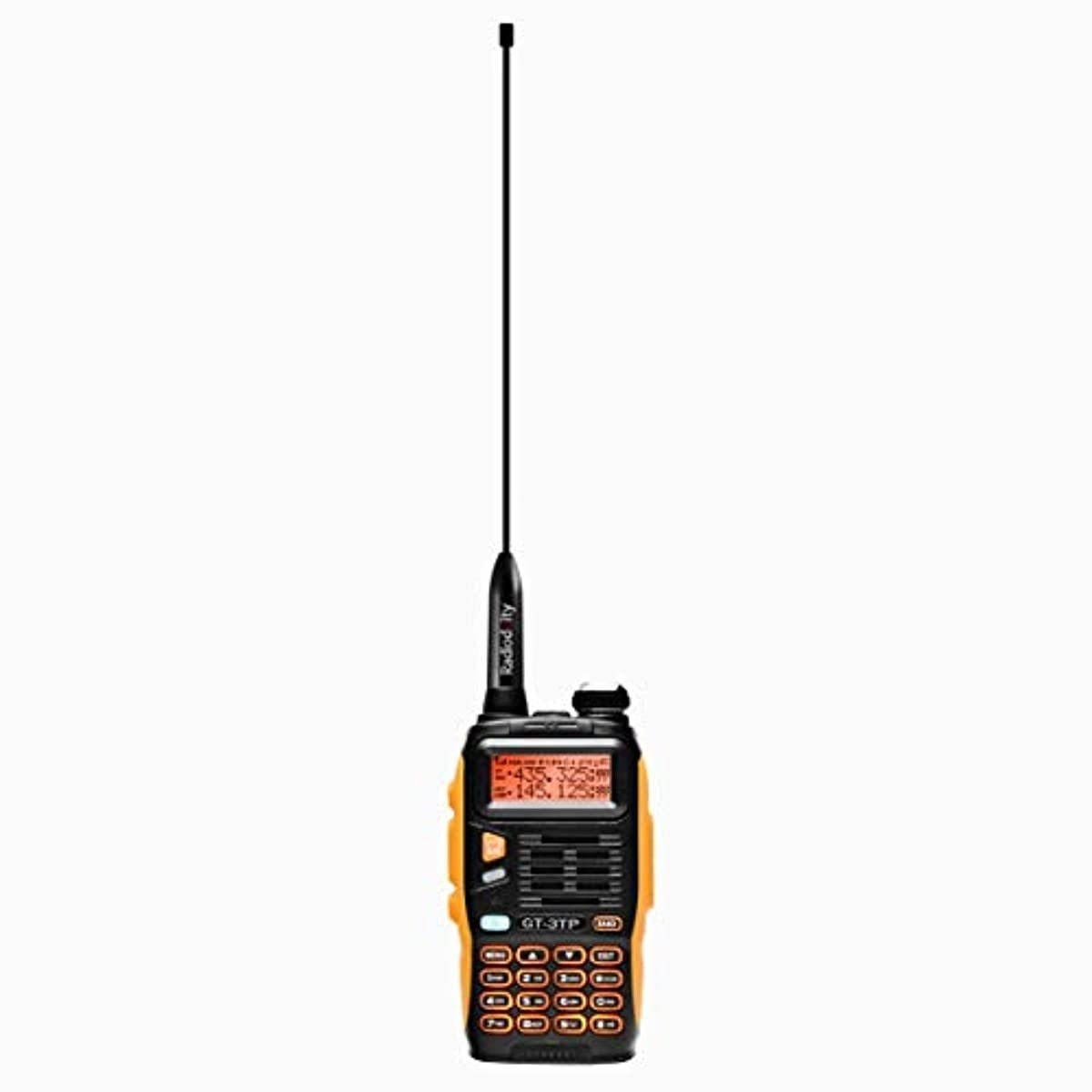 Baofeng GT-3TP Mark-III Tri-Power 8/4/1W Two-Way Radio Transceiver, Dual Band 136-174/400-520 MHz 8W, High Gain Antenna, Upgraded Chip, Remote Speakers, Programming Cable, Orange and Black, 5 Pack