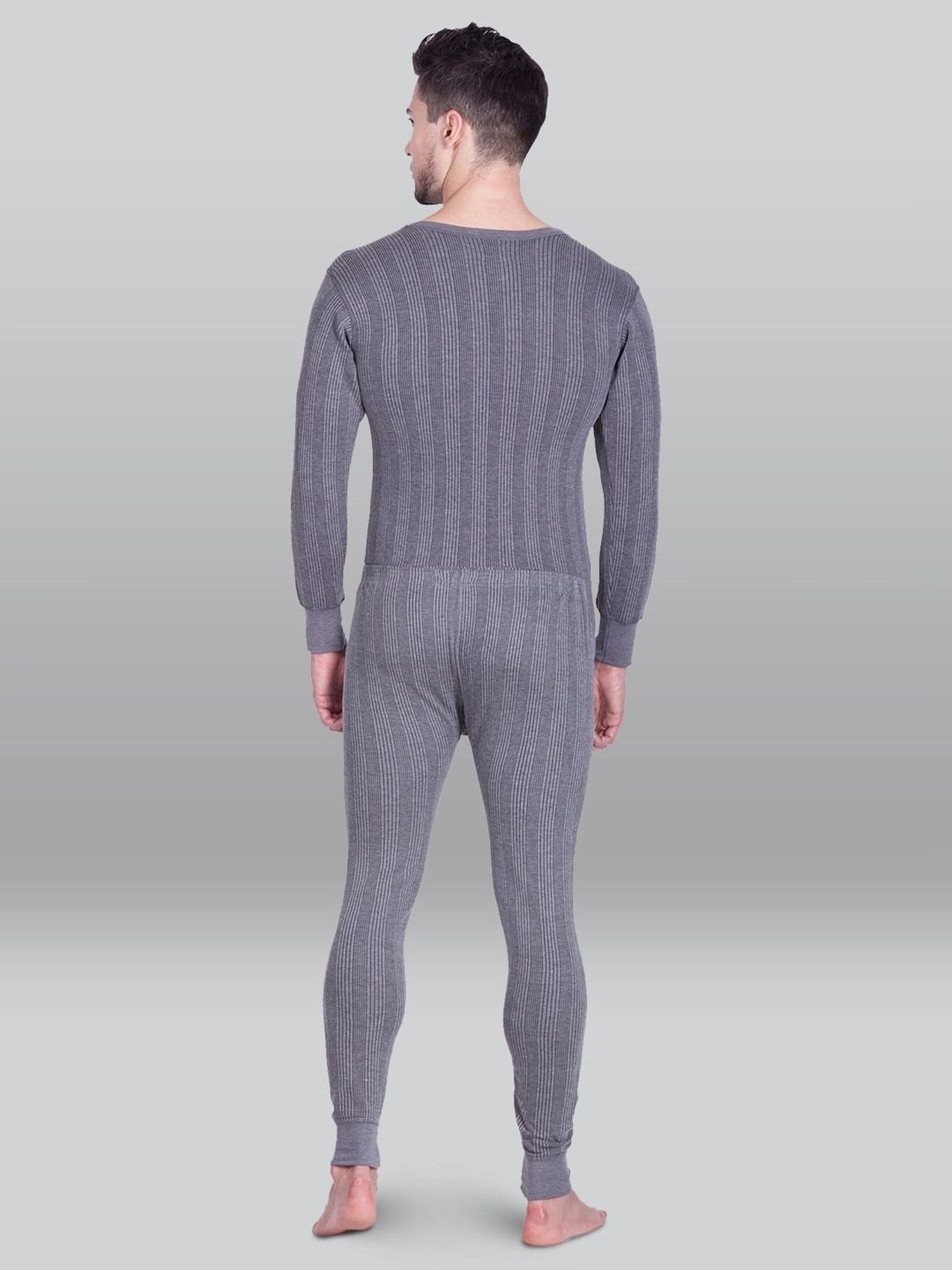 LUX Inferno Charcoal Skinny Fit Striped Thermal Set