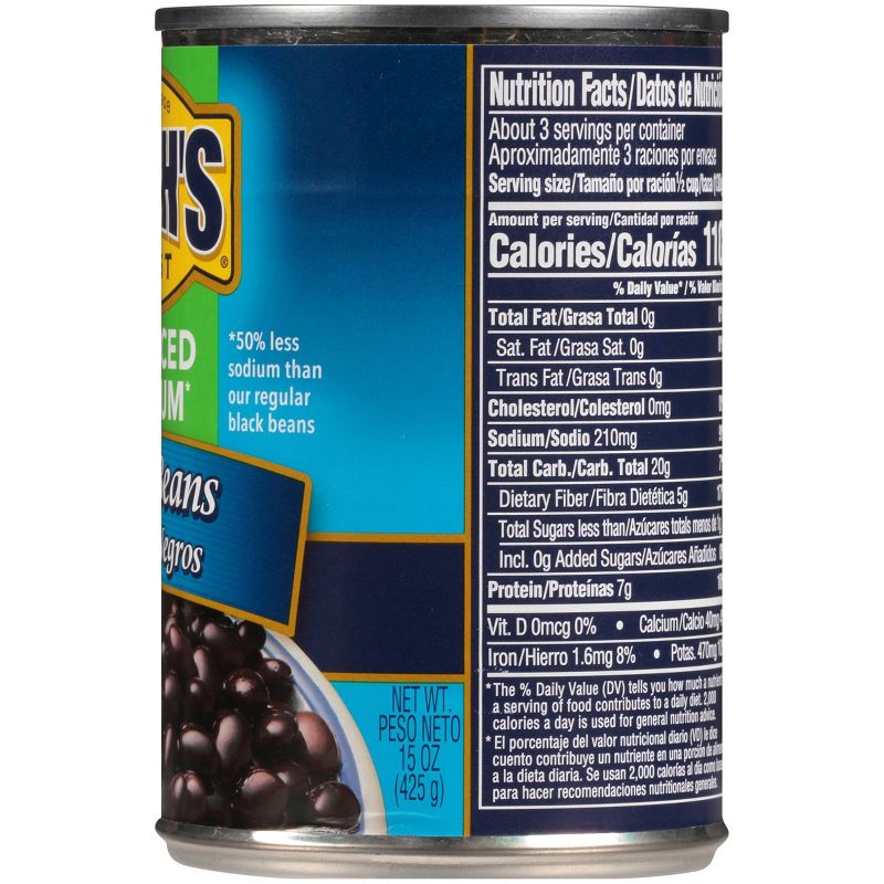 Bush's Reduced Sodium Black Beans - 15oz