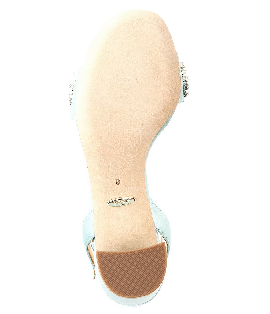 Badgley Mischka Clara Jewel Embellished Satin Dress Sandals