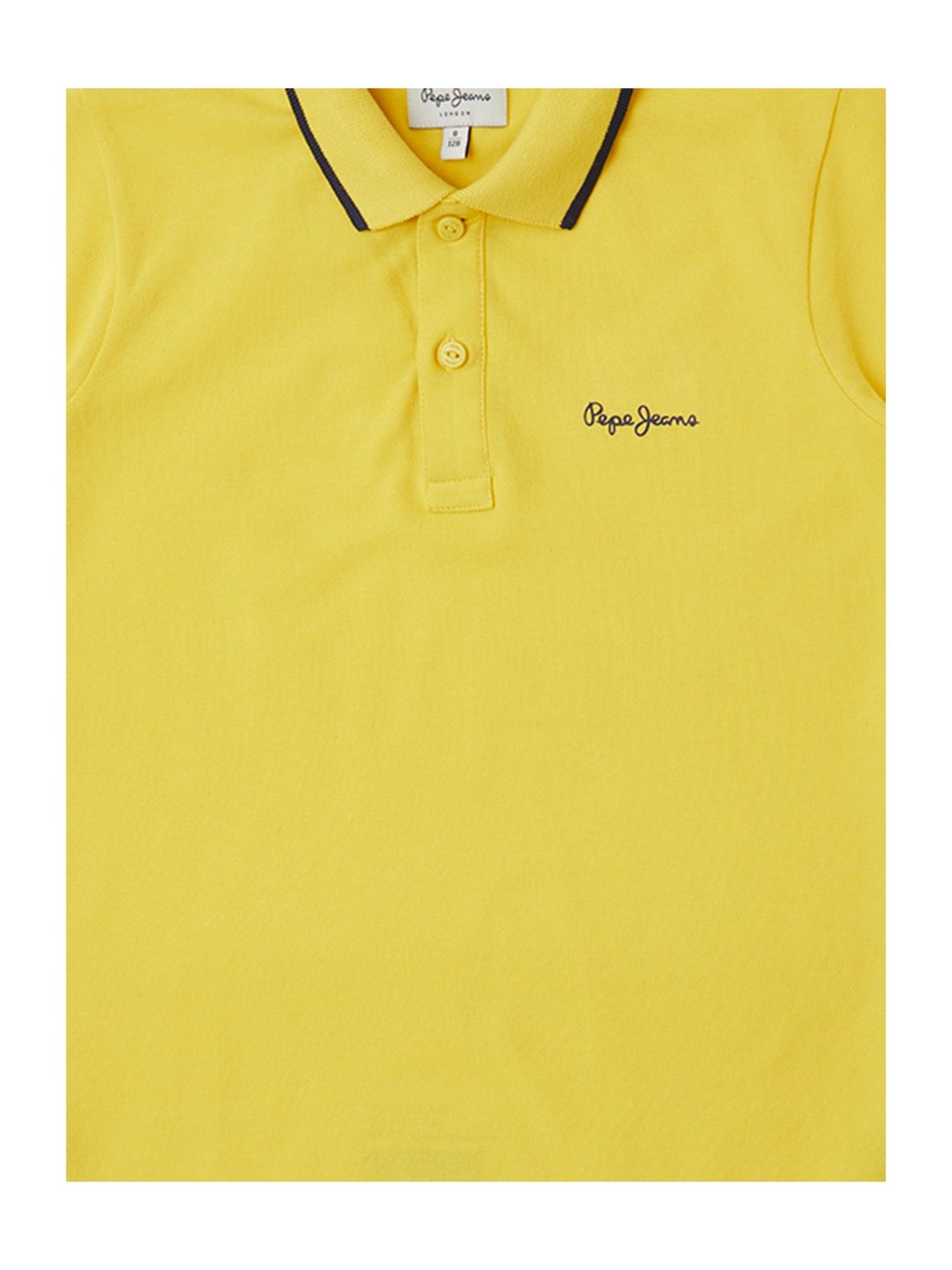 Pepe Jeans Kids Yellow Solid Polo T-Shirt