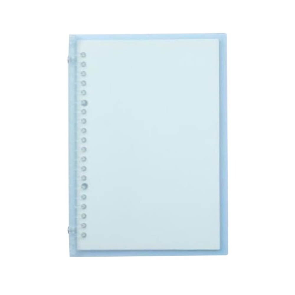 Transparent A5 Refillable Notebook 20 Rings/Holes Loose Leaf Binder Flexible Waterproof PP Cover 30 Sheets Ruled Lined Paper Refillable Binder for Office Home School Students Supplies